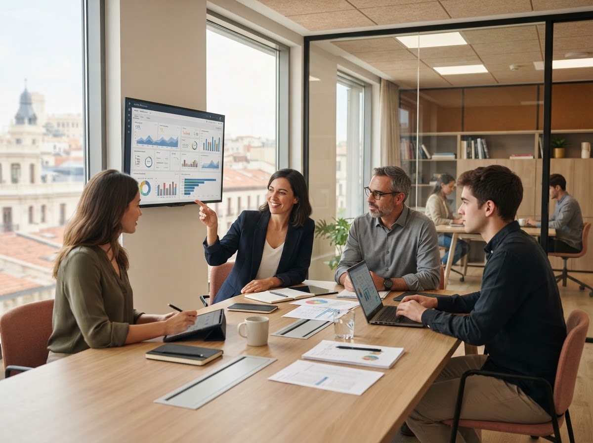 Cresta Ahorranza — equipo técnico revisando modelos de análisis de datos